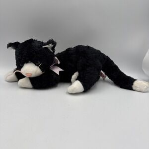 Ty Classic Shadow Cat Plush Tuxedo Black White Kitty 12" 2011 buddy Whiskers Cut